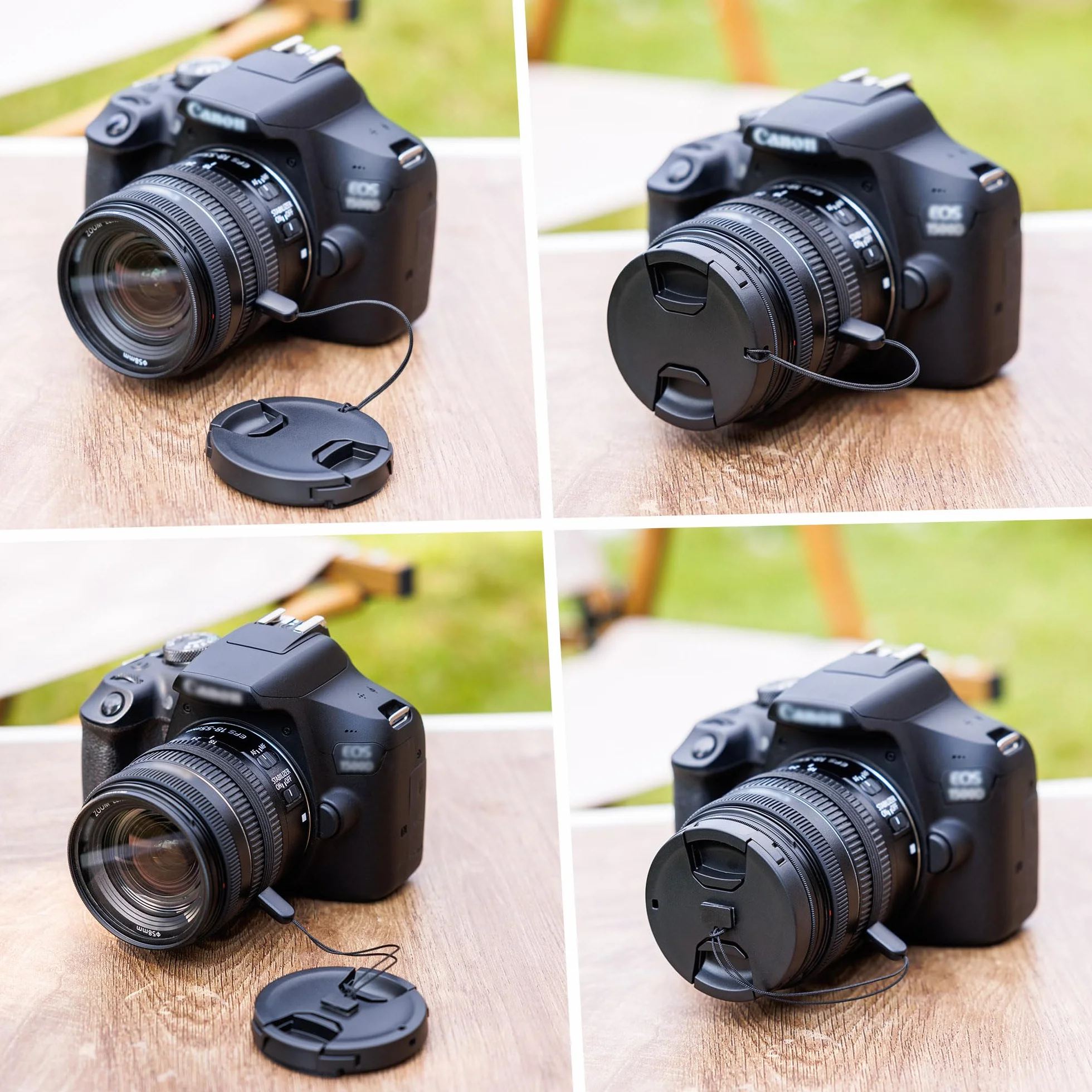 JJC 55 mm Zaślepka na soczewki do aparatu z przodu + elastyczna osłona obiektywu do Canon Nikon Sony Olympus Fujifilm zastępuje Sony ALC-F55S korek obiektywu