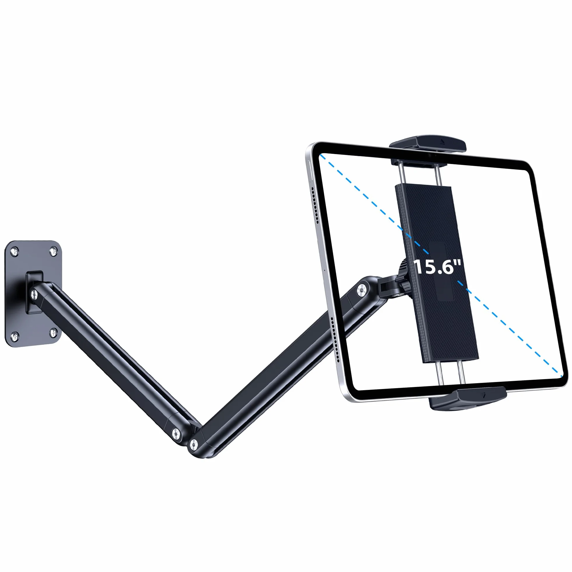 CreaDream Uchwyt ścienny do iPada, aluminiowe regulowane i wysuwane ramię uchwytu, pasuje do tabletów 11.9-33.0 cm, telefonów, Kindle Fire HD, Galaxy Tab