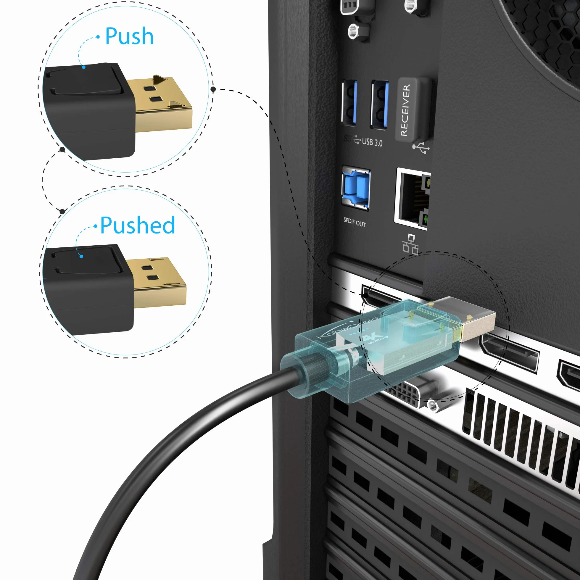 KabelDirekt – Przewód Mini DisplayPort (Thunderbolt) do DisplayPort (Mini-DP/DP) o długości 5m (UHD o rozdzielczości 4K/60Hz, wersja 1.2, do komputerów PC i Mac, czarny)