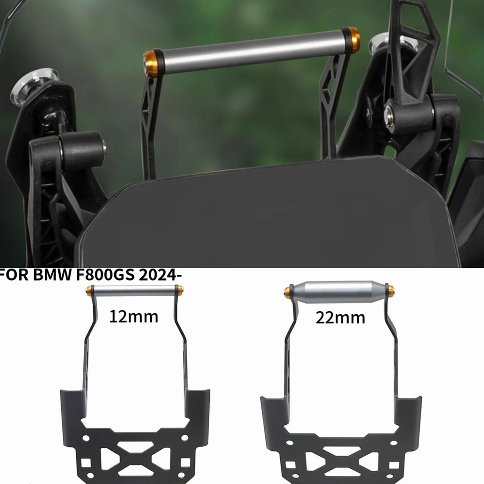 Pasuje do BMW F800GS F800 2024 2025 Akcesoria motocyklowe Uchwyt montażowy nawigacji Uchwyt na telefon Uchwyt nawigacji GPS Uchwyt do nawigacji GPS uchwyt(12mm)