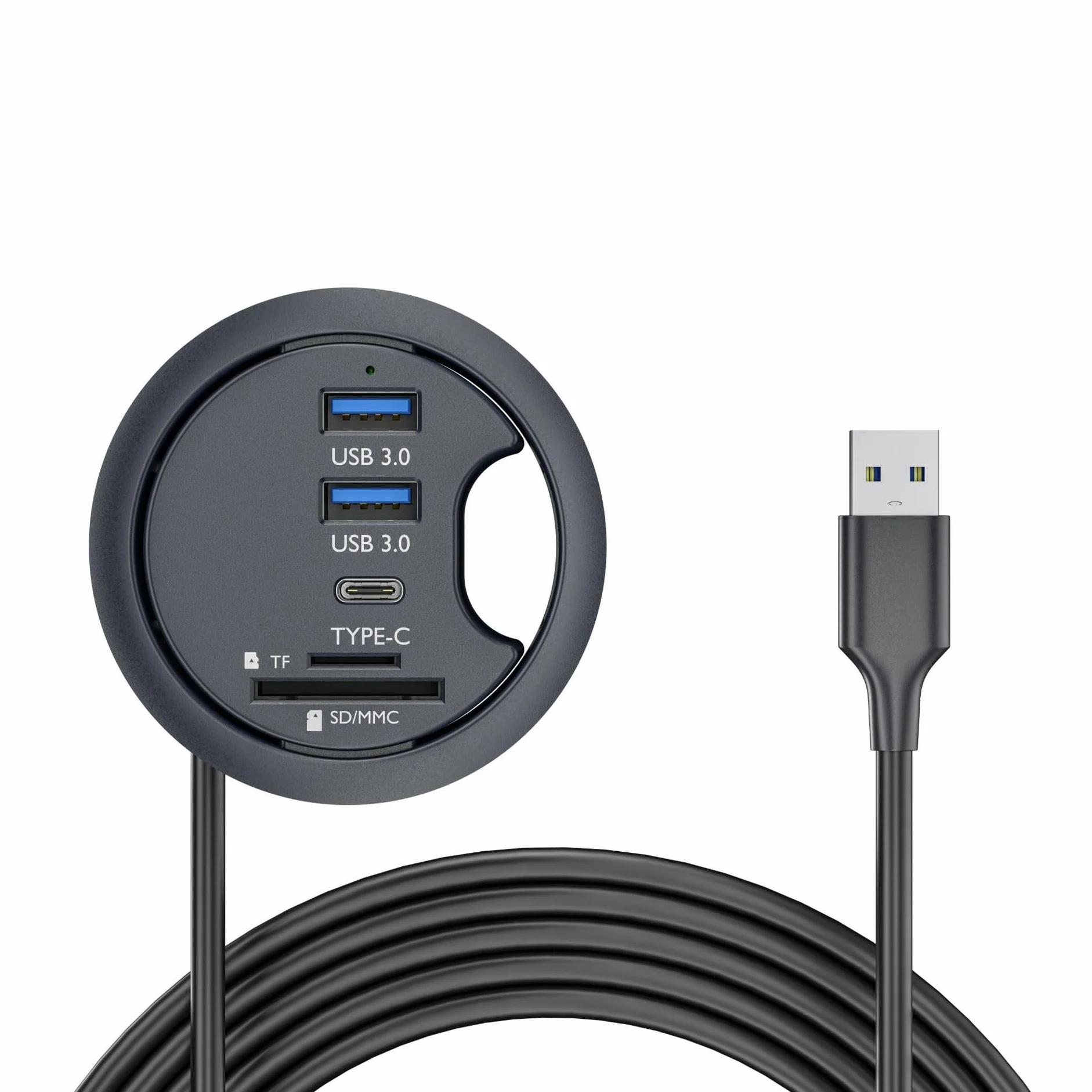 Hub USB 3.0 SD TF USB-C 2 porty USB 60 mm biurko rozgałęźnik stacja dokująca czytnik kart micro-SD do komputera stacjonarnego
