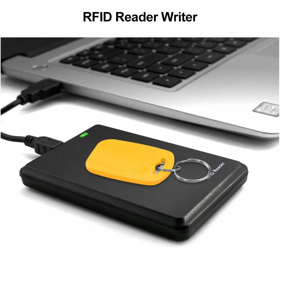 Duplikator kart RFID/czytnik kart IC, szyfrowany dekoder, kopiarka USB z 125 kHz / 13,56 MHz z podwójną częstotliwością zapisywalne breloki do kluczy