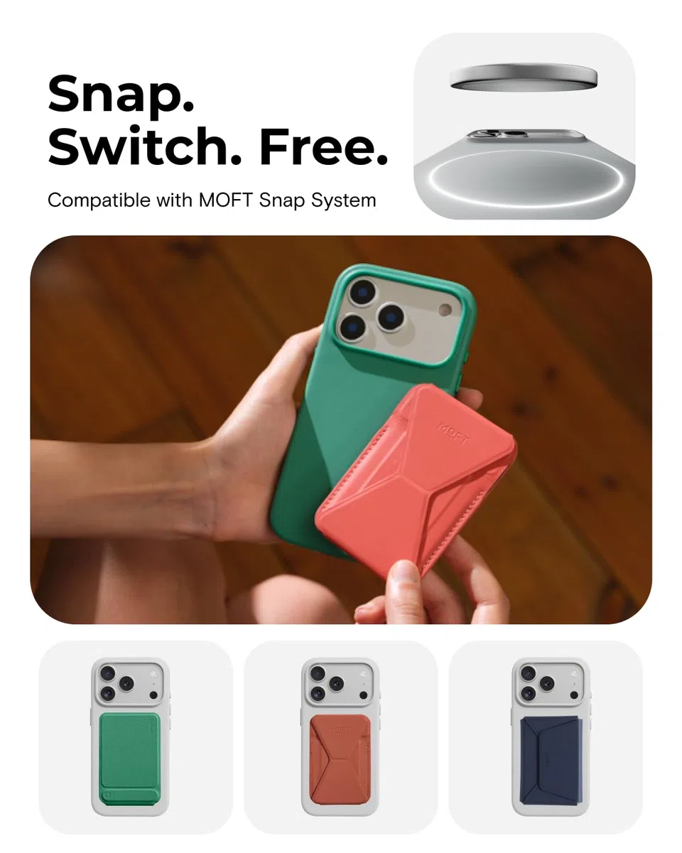 MOFT MOVAS wegańskie etui na telefon iPhone 17 Pro, etui skórzane, magnetyczne etui, miękkie uderzenia, zachowanie koloru, odporne na plamy, łatwe do czyszczenia, granatowe