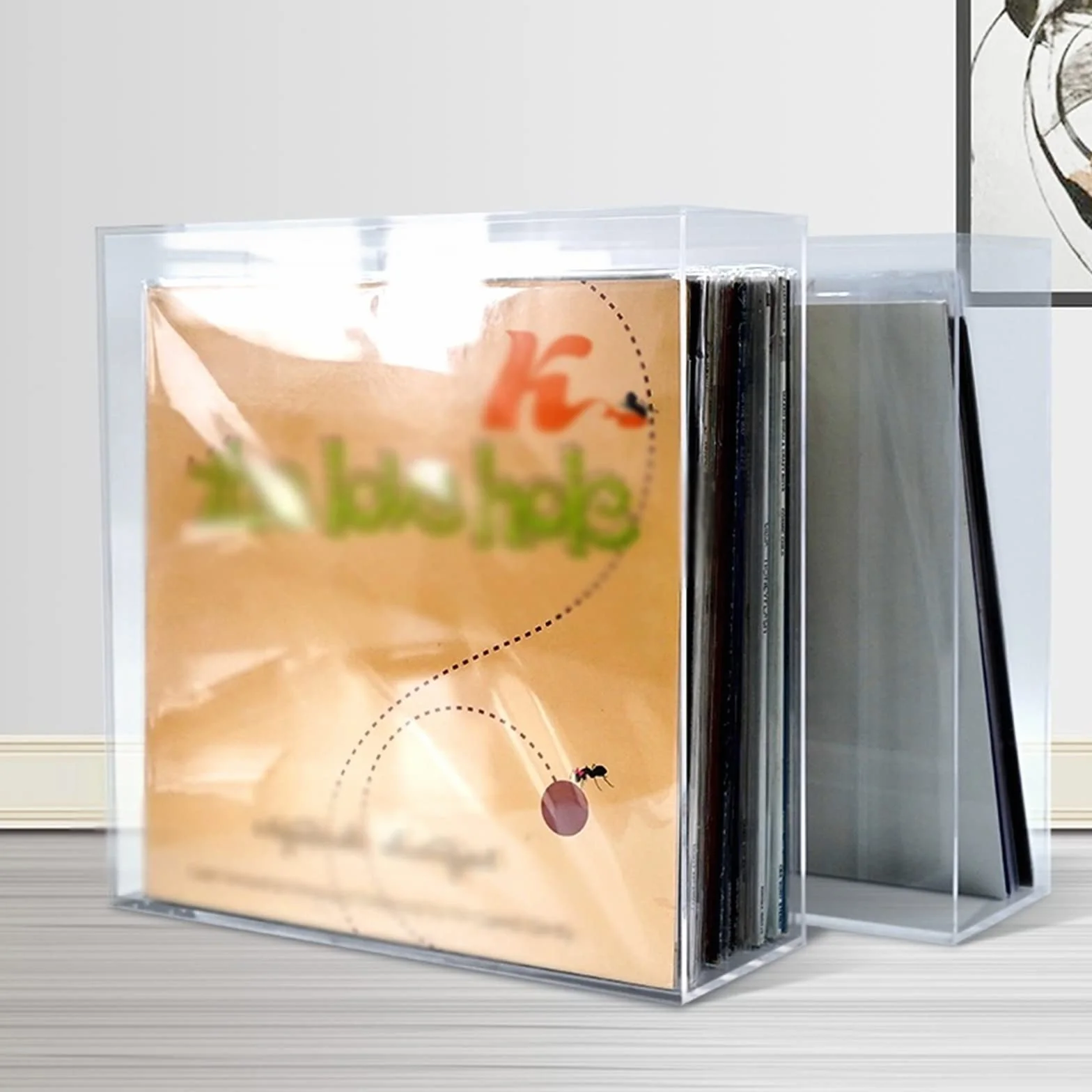 Stojak na płyty CD Stojak do przechowywania płyt winylowych, przezroczyste pudełko do przechowywania płyt winylowych LP Akrylowy uchwyt do przechowywania płyt Domowy pojemnik do przechowywania płyt Po