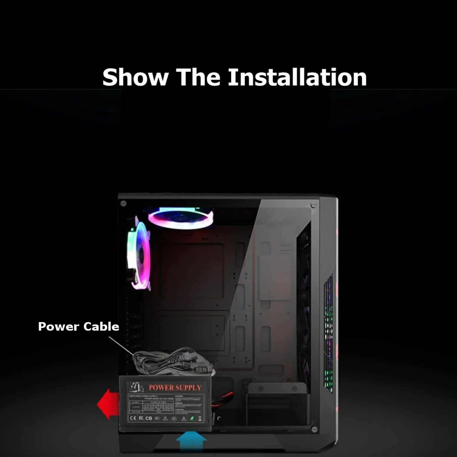 Zasilacz 1000 W 120 mm wentylator LED 24-pinowy PCI SATA ATX 12 V zasilacz komputerowy do obudowy komputera PC