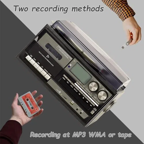 Bezprzewodowe głośniki stereo w stylu retro z odtwarzaczem CD, odtwarzaczem płyt, radiem, Bluetooth i pilotem zdalnego sterowania – najlepsze centrum rozrywki dla entuzjastów muzyki
