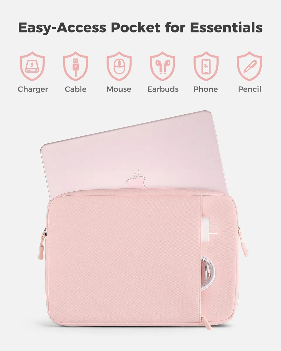 ProCase Pokrowiec na laptopa MacBook Neo 33.0 cm 2026 (model A3404, A18 Pro), etui ochronne z miękką podszewką, wąski rękaw podróżny z kieszenią na akcesoria, dopasowany do MacBooka Neo 33.0 cm