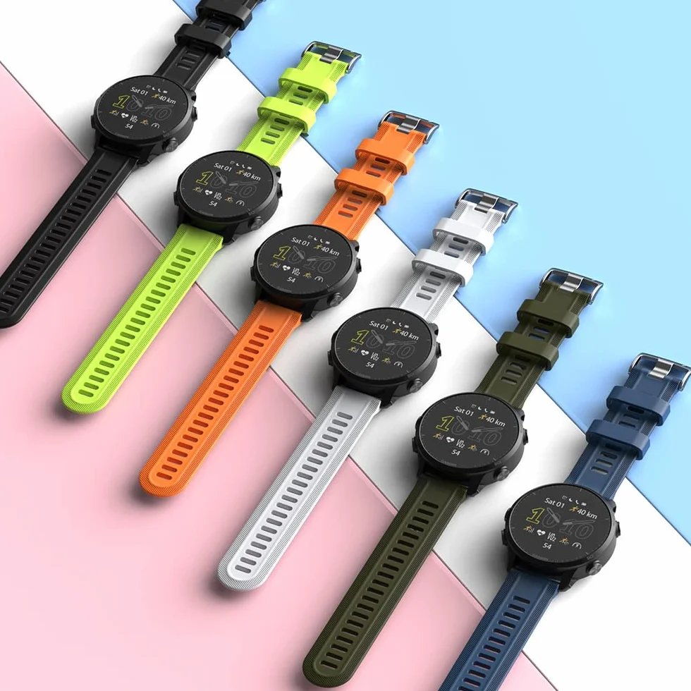 Pasek do zegarka kompatybilny z Garmin Forerunner 955 / Forerunner 945/935, 22 mm, silikonowy pasek zapasowy do Fenix 7 / Fenix 6 / Fenix 5 / Epix 2 / Approach S62