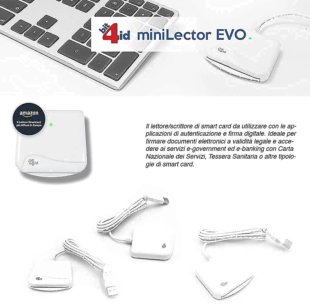 Bit4id, czytnik kart chipowych, MiniLector Evo, USB 2.0 do CRS - podpis cyfrowy i inne karty