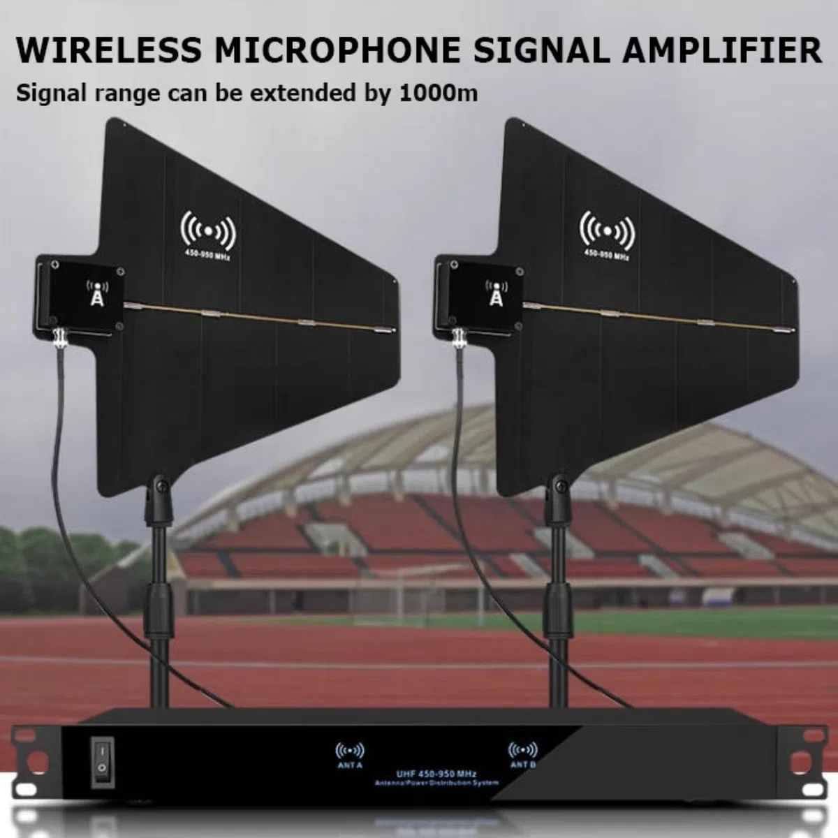 System Dystrybucji Mocy Anteny Uhf, Aktywne Anteny Kierunkowe 450-950 Mhz, Wzmacniacz Sygnału Mikrofonu Bezprzewodowego Z 2 Antenami, Do Użytku Na Wesela