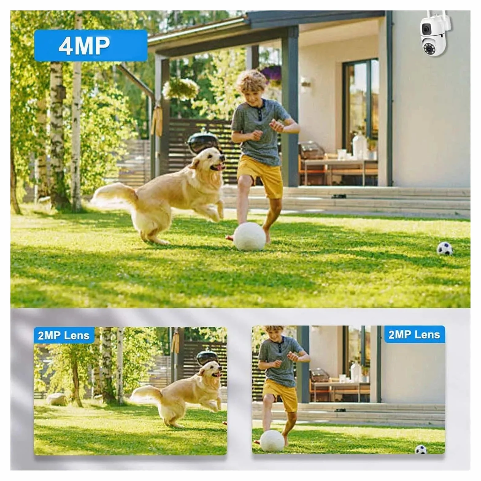 Kamera IP 4MP z podwójnym obiektywem WiFi Bezprzewodowa ochrona wewnętrzna Połączenie Bluetooth Kamery do monitoringu CCTV PTZ,Spokój ducha zawsze(4MP Add 128G SD)