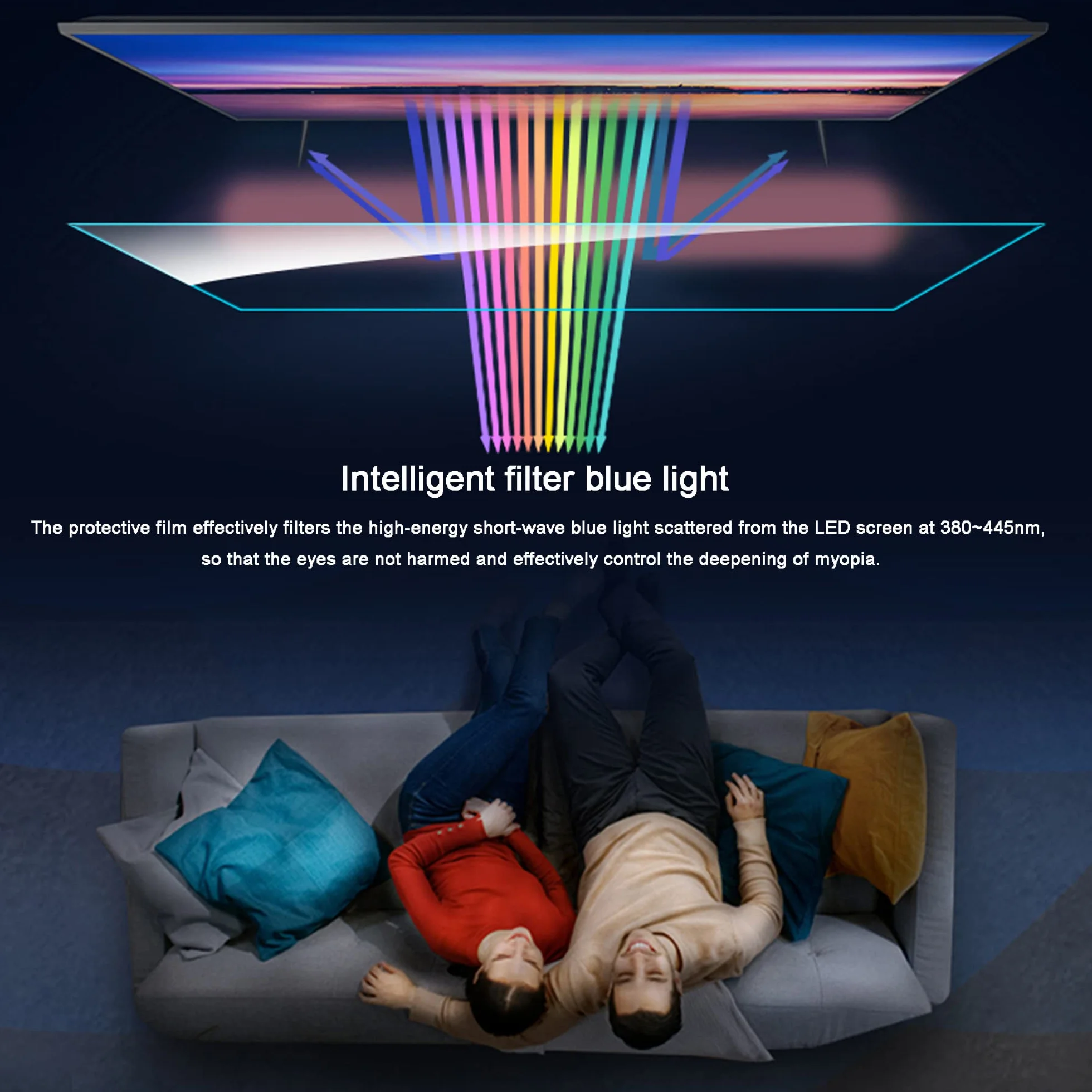 Osłona ekranu telewizora Smart TV Folia ochronna na ekran telewizora LED OLED QLED HDTV o przekątnej 32-75 cali(60in 1338x756mm)