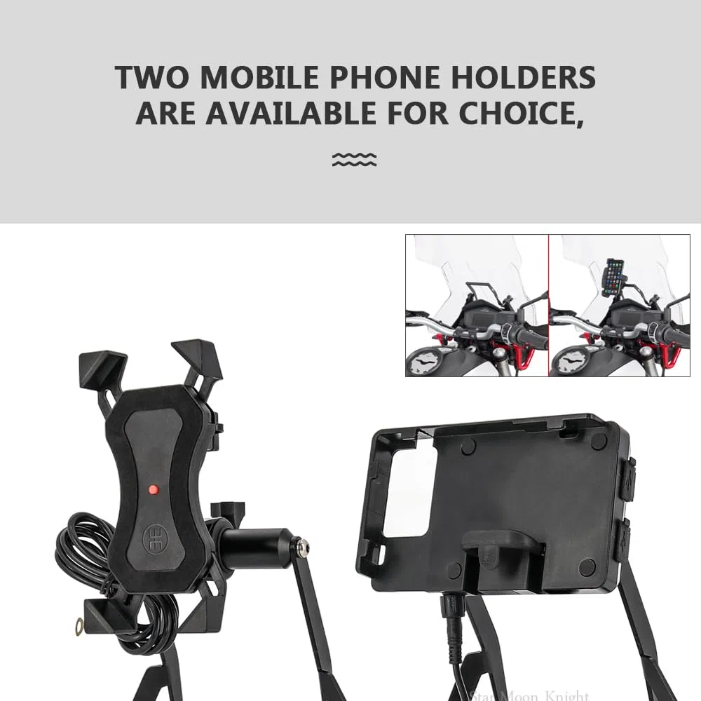Motocyklowy uchwyt nawigacyjny GPS Stojak na telefon pasujący do GUZZI V85 TT V85TT 2019-2020, obsługuje telefon GPS, uchwyt na nawigację motocyklową, uchwyt na telefon komórkowy(USB charging A)