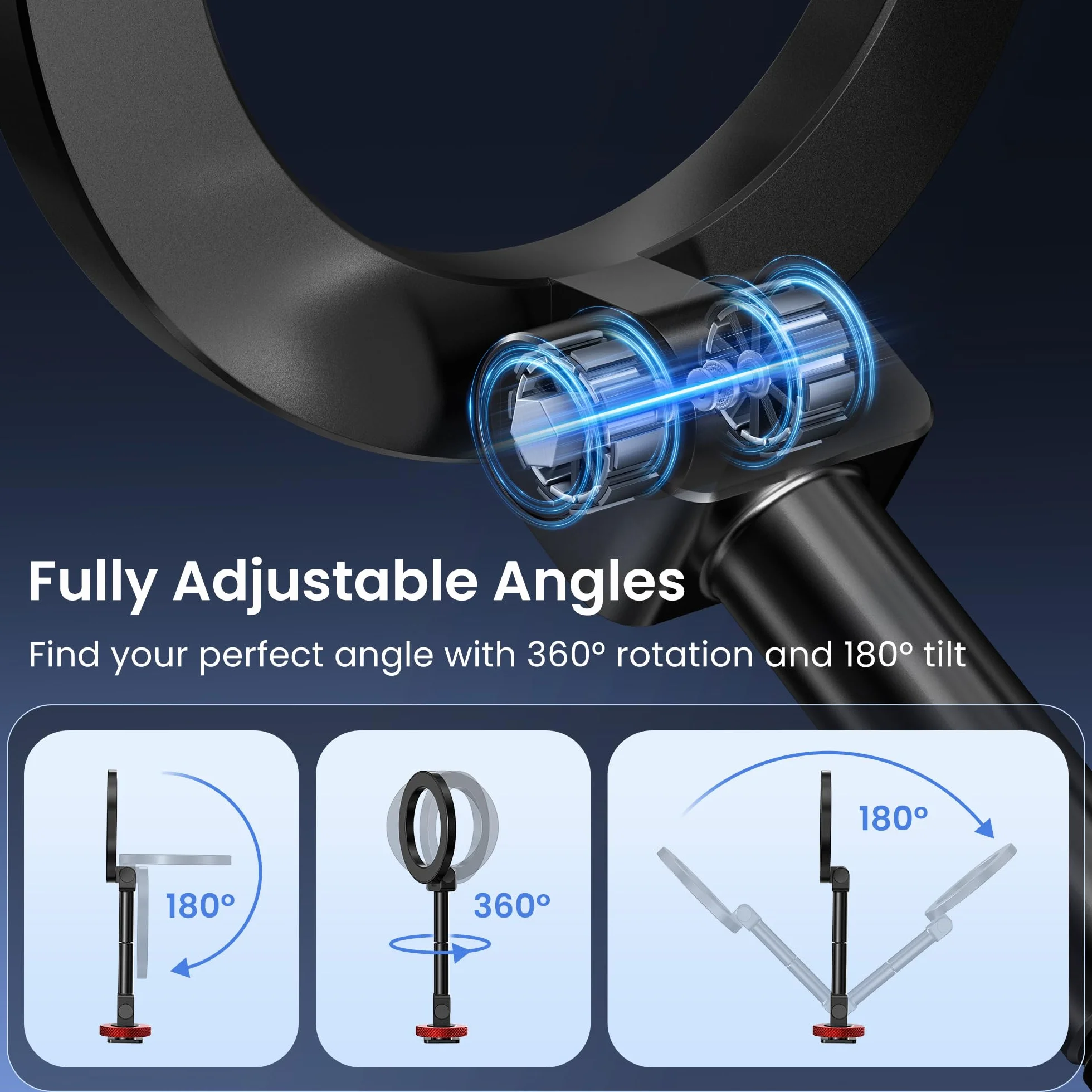 Itramax Magnetyczny Uchwyt Statywowy Na Telefon,360° Obrotowy Uchwyt Mag/Safe Z Zimną Stopką,Adapter Statywowy Do Telefonu Z Gwintem 1/4",Dla iPhone 17 Pro Max 16 15 14 13,Galaxy,Canon Aparaty DSLR