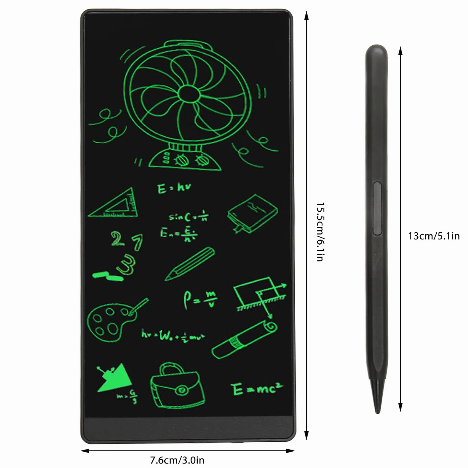 Septpenta Tablet do Pisania Mini LCD, 6, 5 Calowe, Wymazywalne Elektroniczne Podkładki do Rysowania Wielokrotnego Użytku, Pełnoekranowy, Wymazywalny Cyfrowy Notatnik dla Dzieci I Dorosłych