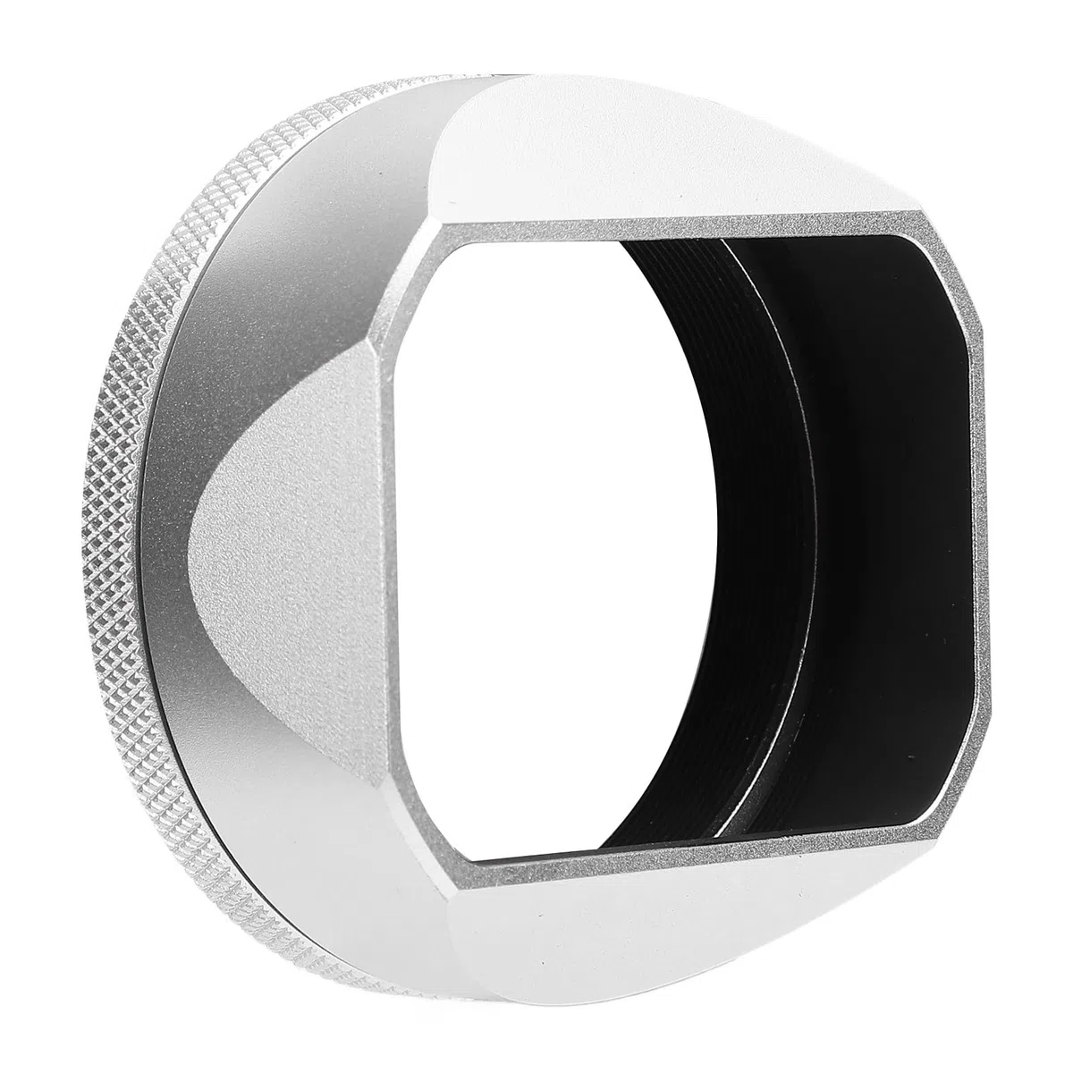 Alomejor Osłona Obiektywu Aparatu Kwadratowy Metalowy Klosz do X100VI X100V X100F X100T X100S X70 z osłoną Obiektywu Srebrny 1 Sztuka