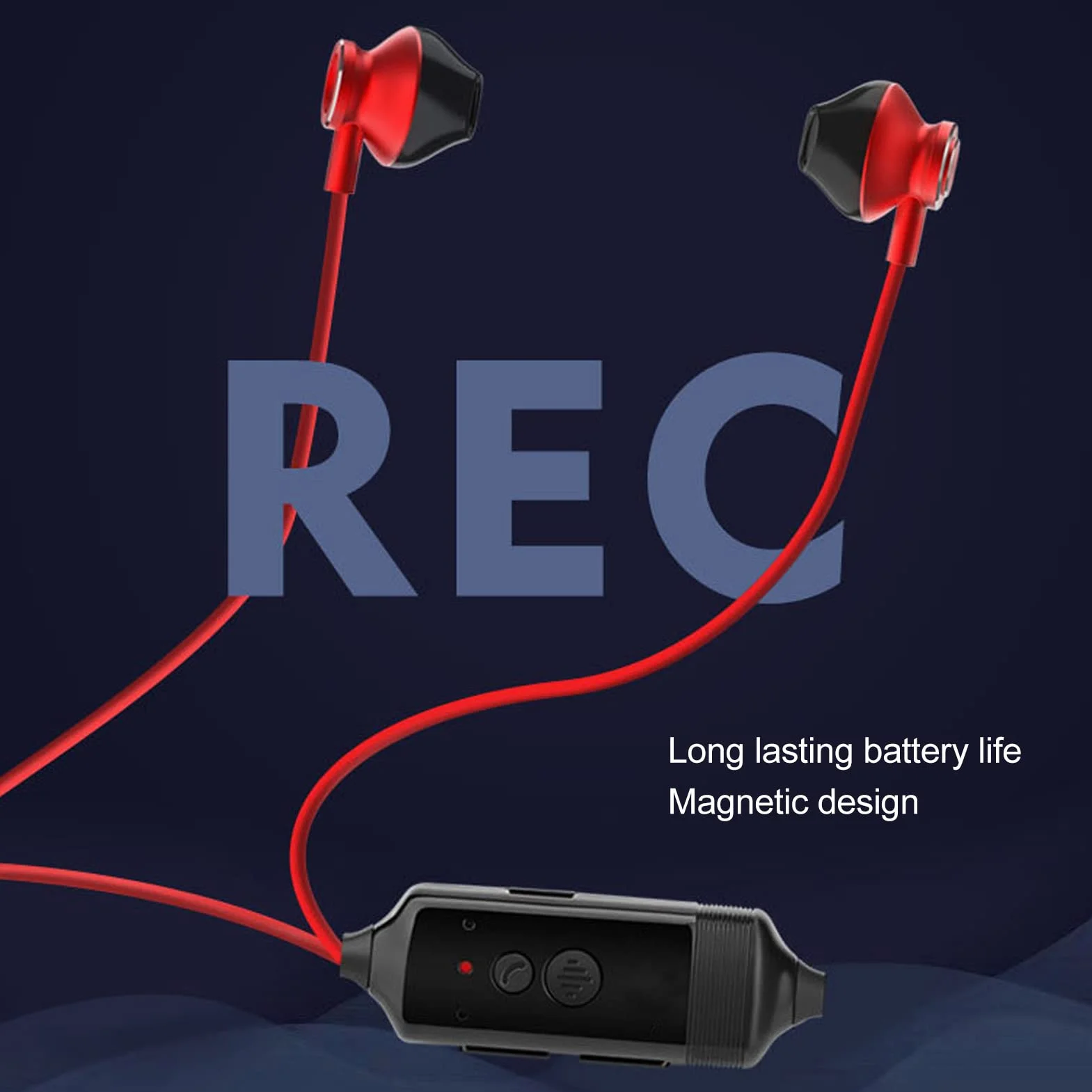 Słuchawki do nagrywania połączeń telefonicznych, Bluetooth 5.0, nagrywanie głosu, połączenia telefoniczne, komunikaty głosowe, wskaźnik mocy, adsorpcja magnetyczna