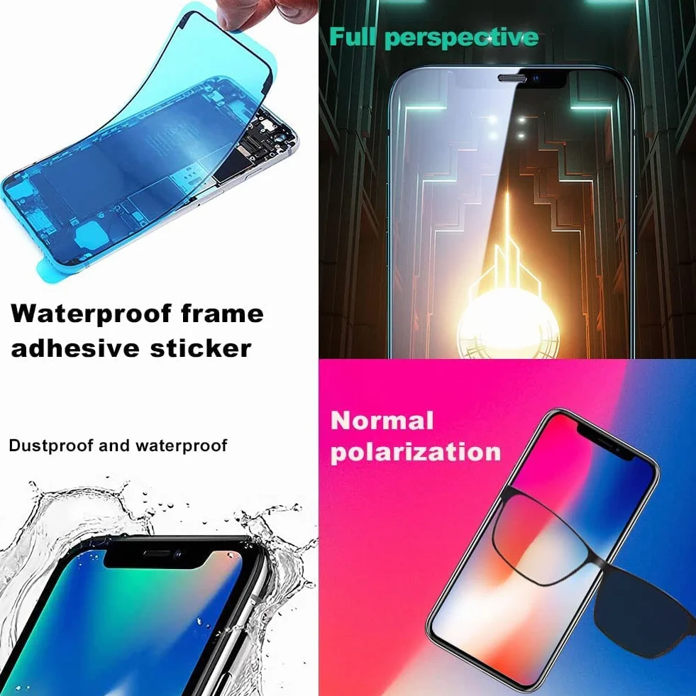 EFaith Zamiennik ekranu do iPhone'a 11, wyświetlacz LCD 15.5 cm, ekran dotykowy 3D, zestaw narzędzi naprawczych, klej i szkło hartowane