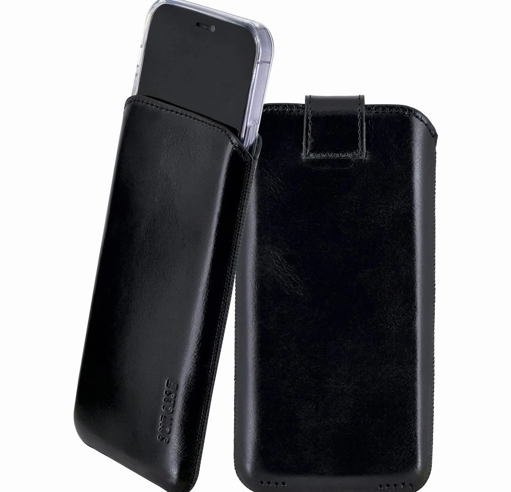 Etui kompatybilne z iPhone 16 Pro Max 6,9 cala czarne skórzane z klapką bumper