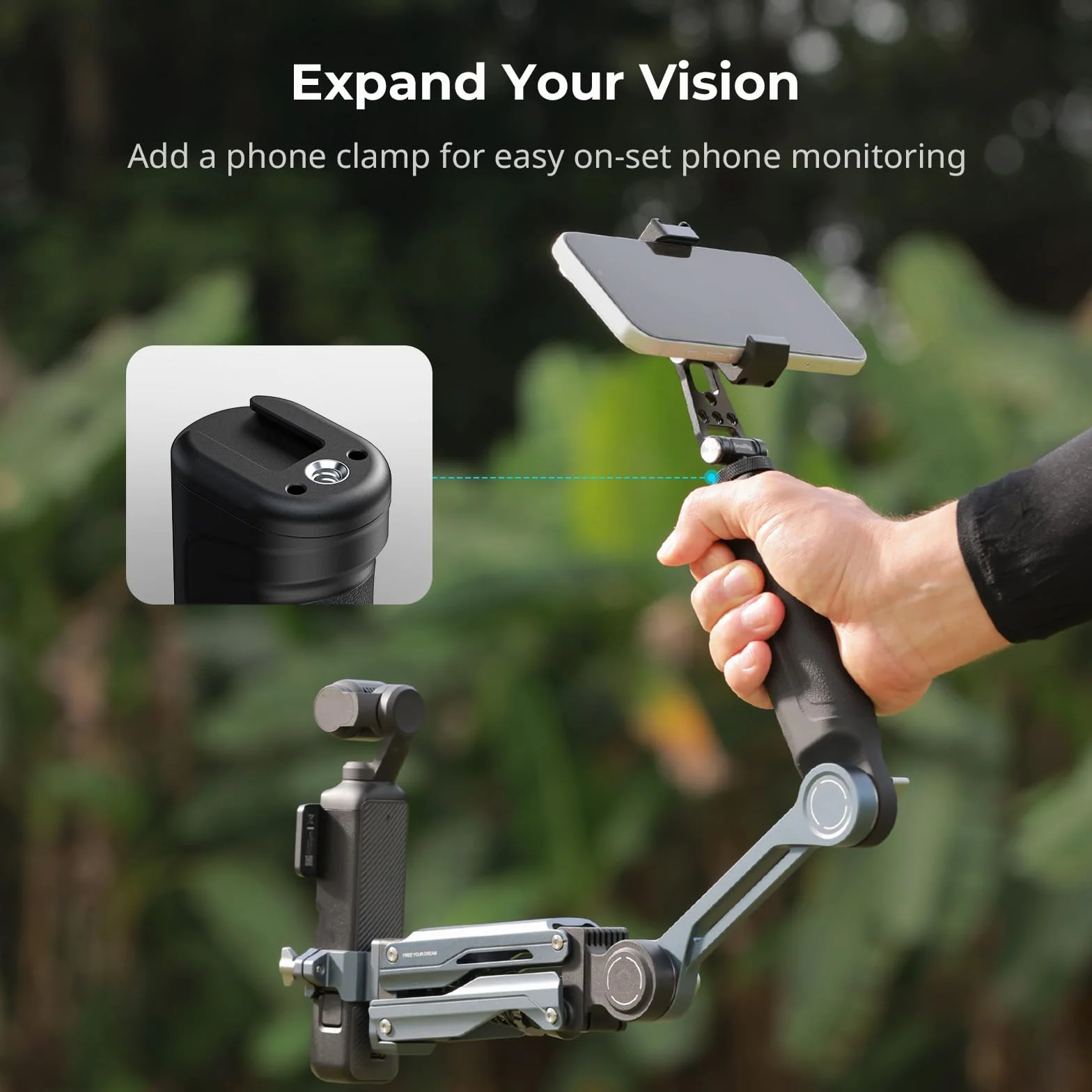 SMALLRIG Ręczne Ramię Amortyzatora, Wyposażone w Sprężynę i Hydrauliczny System Tłumienia, do DJI Osmo Pocket 3/4, do GoPro HERO13, do Insta360 X5/4/3, Maksymalne Obciążenie 600 g - 5508
