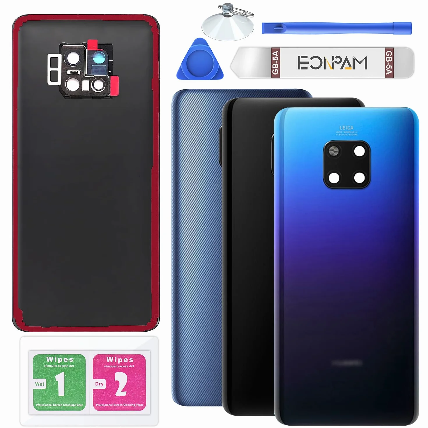 Wymiany Bateria Osłony Tylne osłony,do (Huawei Mate 20 Pro) Oryginalny Tylna pokrywa Pokrywa baterii oryginalna tylna szkło Z zestawem naprawczym tylna obudowa szklana (Aurora)