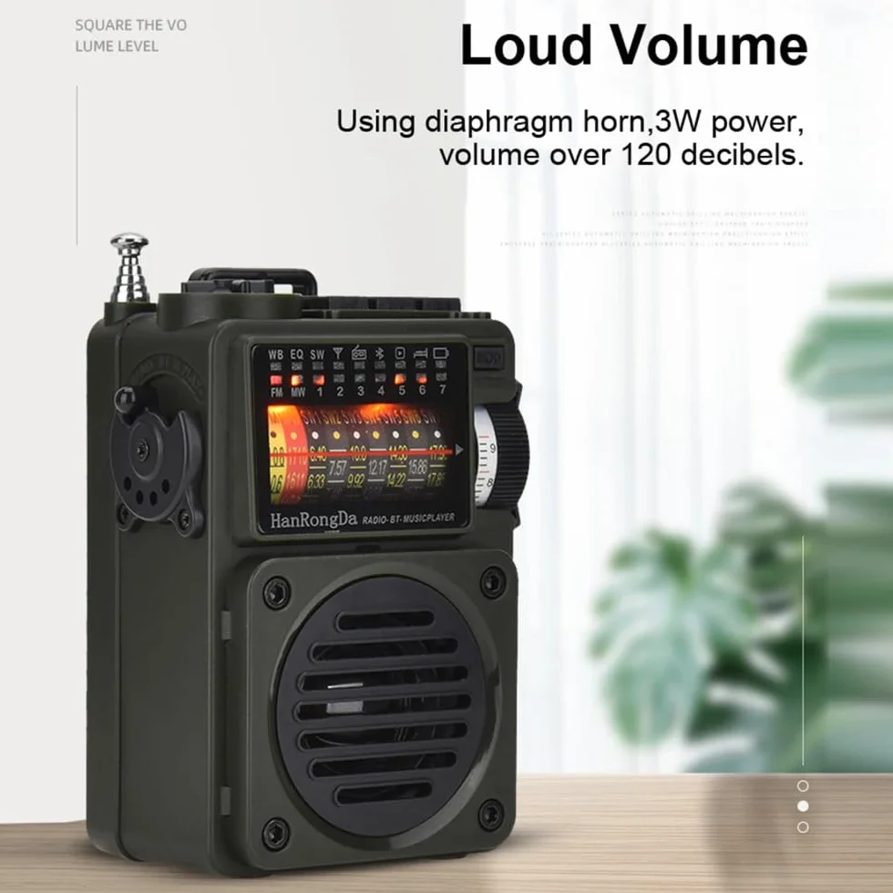 DollaTek HRD-700 kieszonkowe mini radio retro 10-pasmowy Bluetooth AM FM SW radio cyfrowe retro ?adowalne radio