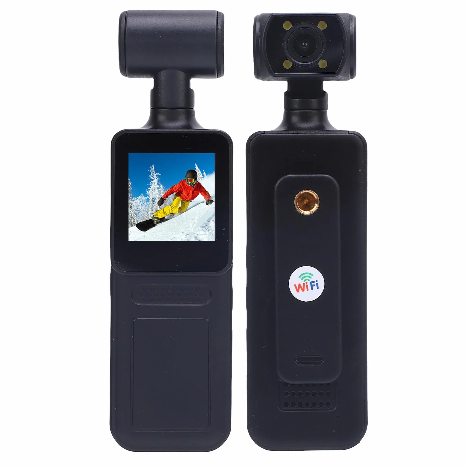 Topiky 4K HD WiFi Camera, 180 ° Rotatable 4K HD WiFi, kieszonkową kamerę, Kamera do Nadwozia z Nagrywaniem Audio i Wideo, Kamera Zużyta na Zewnątrz do Podróży Sportowych na Zewnątrz