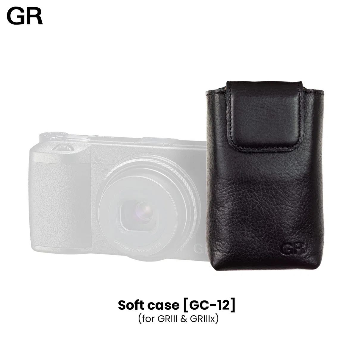 Ricoh Miękkie etui z prawdziwej skóry GC-12 [Kompatybilne modele: GR III, GR IIIx] [Elastyczne, luksusowe etui z prawdziwej skóry ze skóry końskiej] [Można go złożyć dla przenośności] [Grawerowany GR]