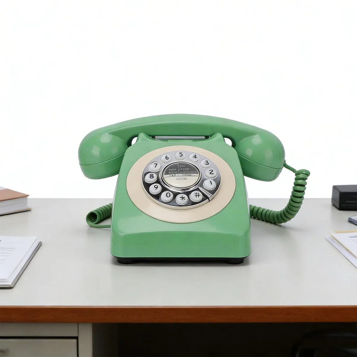 GOWENIC Przewodowy Telefon Stacjonarny w Stylu Retro z Przyciskami Ponownego Wybierania Zapewniającymi Bezpieczeństwo w Przypadku Awarii Zasilania i Klasycznym Wystrojem Domu dla Osób Starszych,
