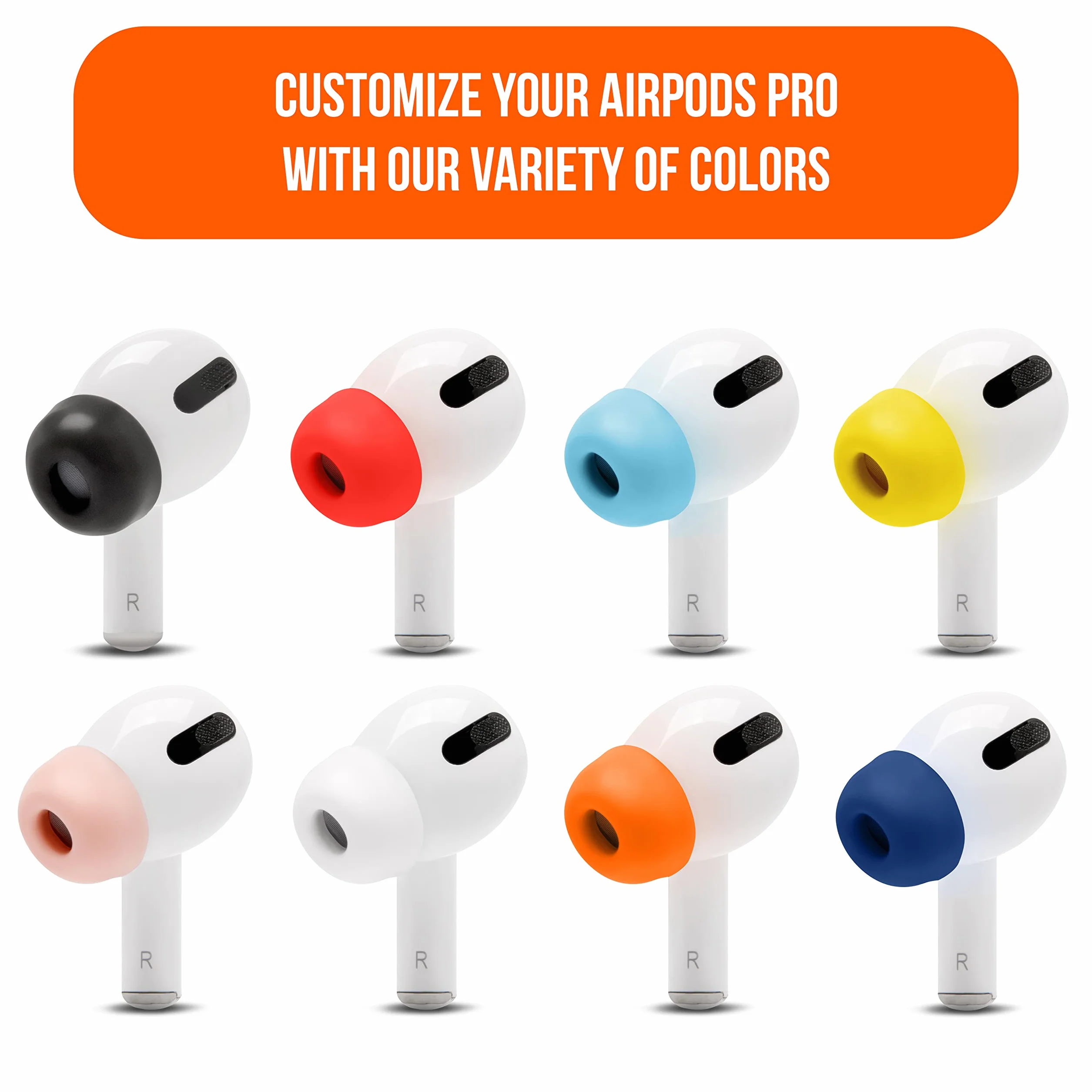 WC TipZ – ulepszone zatyczki do uszu z pianki z pamięcią kształtu do Airpods Pro firmy Wicked Cushions | Lepszy komfort, uszczelnienie i czas odbijania się pianki | Pitch Black