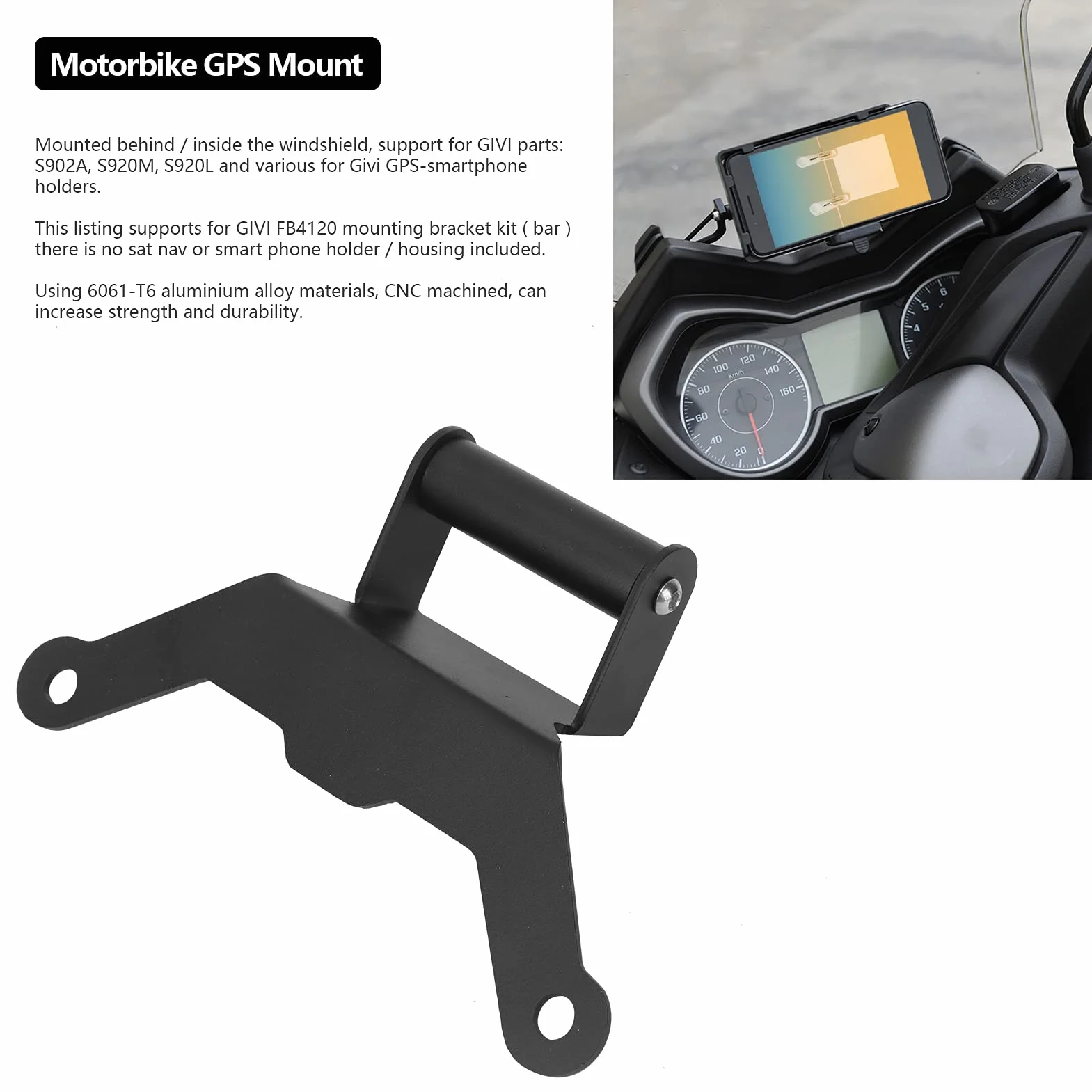 Aluminiowy uchwyt nawigacyjny do XMAX 250 300 500 2018 2021 Wsporniki montażowe do urządzeń elektrycznych Sportowych Motorowych