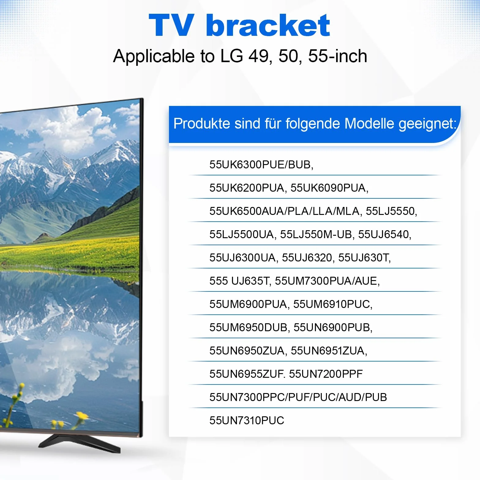 Nóżki do telewizora, 2 sztuki, 55 cali, kompatybilne z telewizorem LG, z 4 śrubami, czarny uchwyt do telewizora LG (49 50 55")