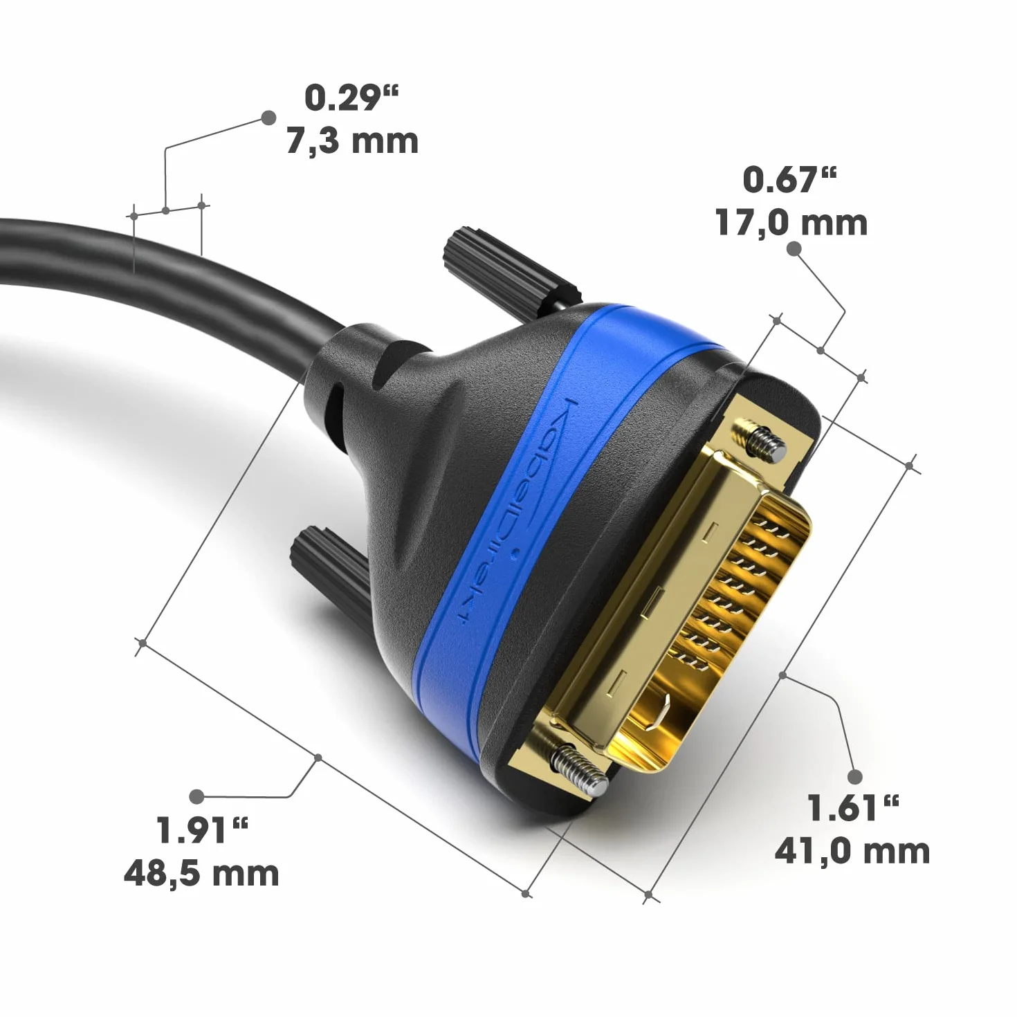 KabelDirekt – Przewód DUAL LINK DVI 7,5m (DVI-D 24+1, 1080p Full HD 3D) – TOP Series