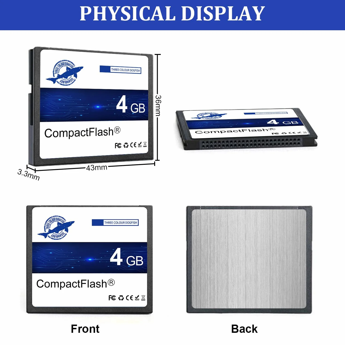 Dogfish Compact Flash karta pamięci 4 GB 133X CF do profesjonalnej fotografii i starych lustrzanek cyfrowych