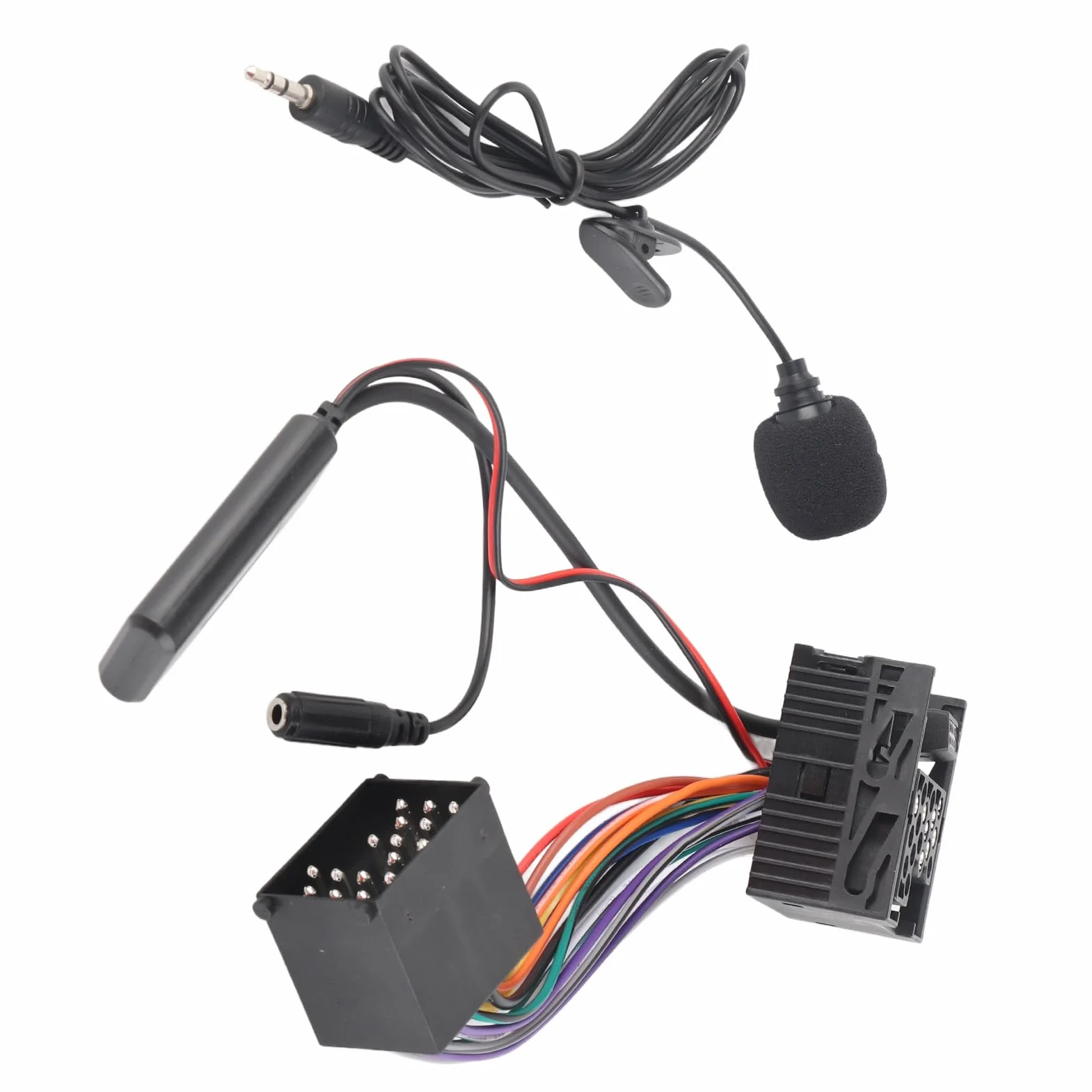 Samochodowy Odbiornik Modułu Bluetooth, Samochodowy 10-pinowy Adapter Modułu Bluetooth Zamiennik Kabla AUX-in dla E46 320 325 323 328 330 M3 Serii 3 z Mikrofonem