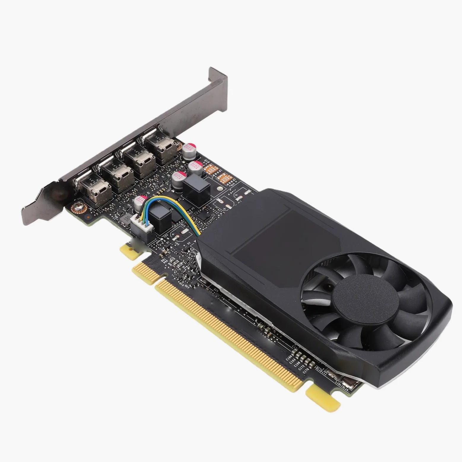 VBESTLIFE Karta Graficzna 4 GB GDDR5, 640 Rdzeni, 4 Wyjścia DisplayPort 4K z Renderowaniem Przyspieszanym Przez GPU, do Modelowania 3D i Edycji Wideo na Stacjach Roboczych