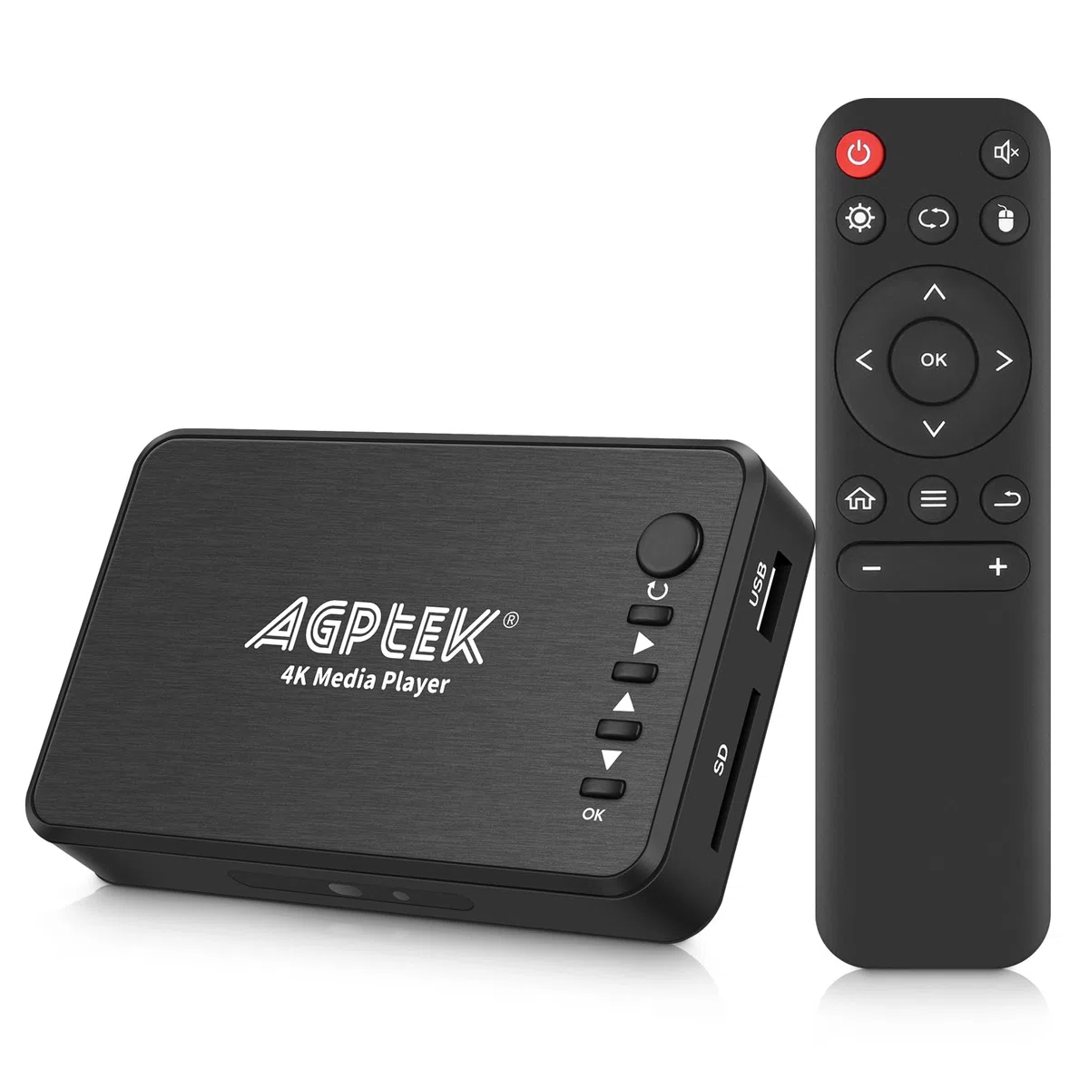 AGPTEK cyfrowy odtwarzacz multimedialny z pilotem zdalnego sterowania HA0058