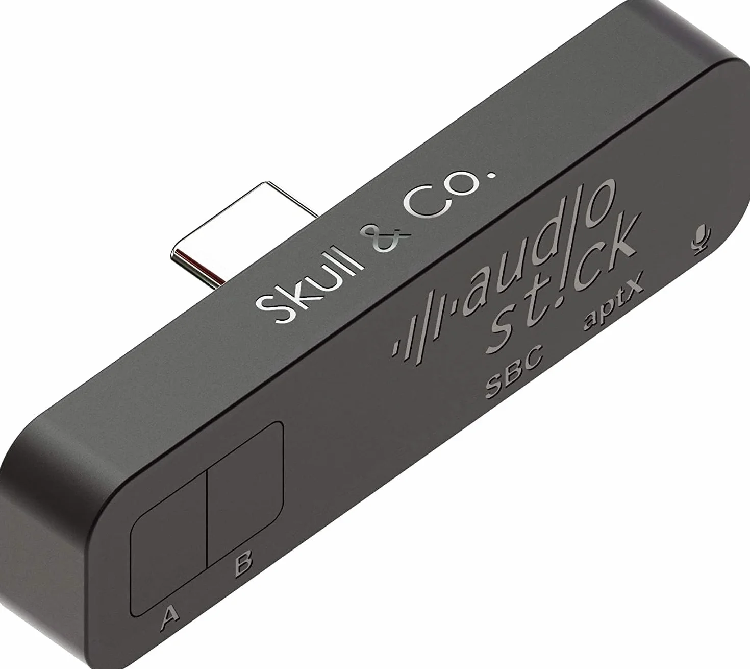 Skull & Co. AudioStick Bluetooth 5.2 bezprzewodowy adapter nadajnika audio o niskiej latencji dla PS5 / PS4, Nintendo Switch/Lite/Inne urządzenia, zoptymalizowany dla AirPods/Pro - Czarny