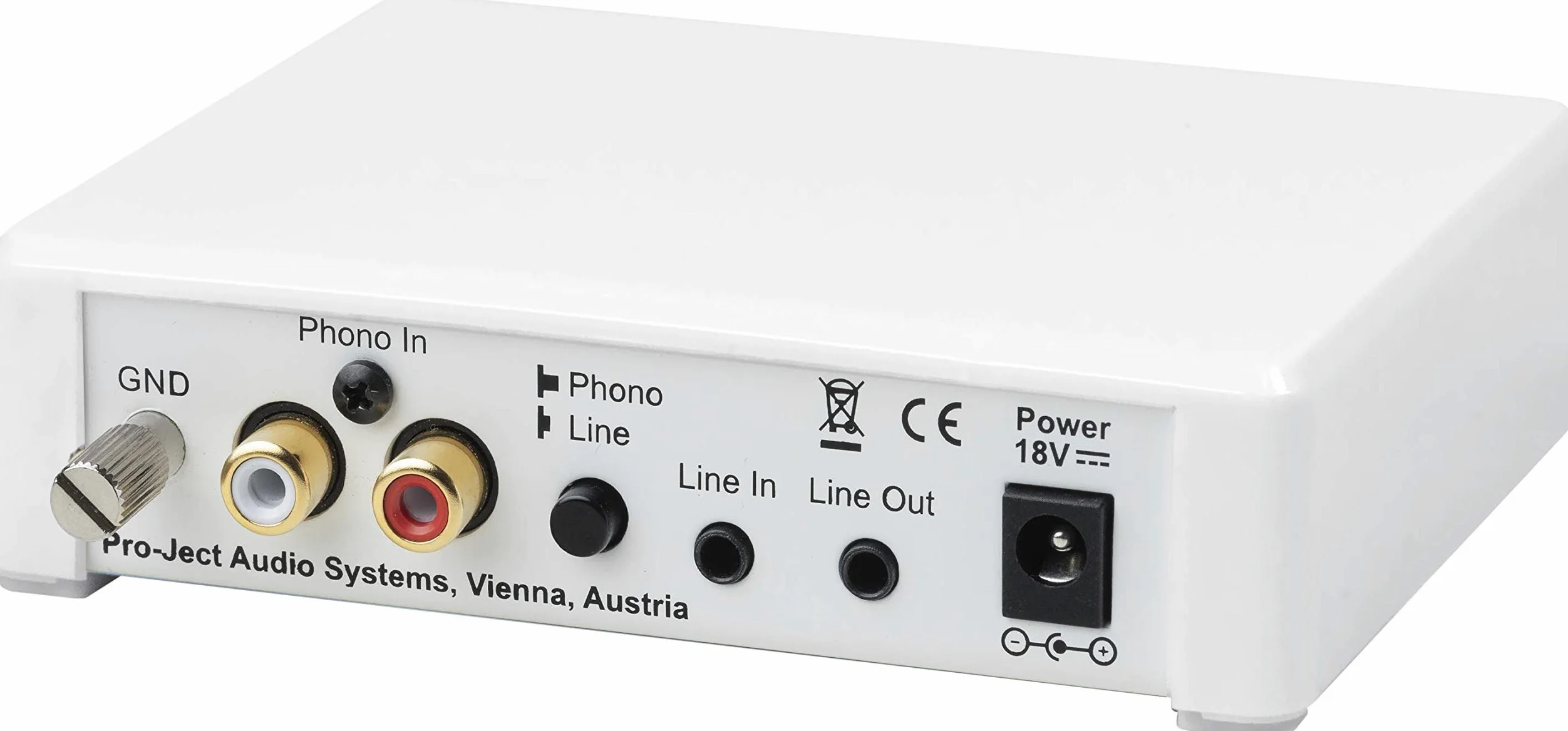 Pro-Ject Phono Box E BT 5, bezprzewodowa streaming BT5 z aptX HD do źródeł Phono i Line, biały