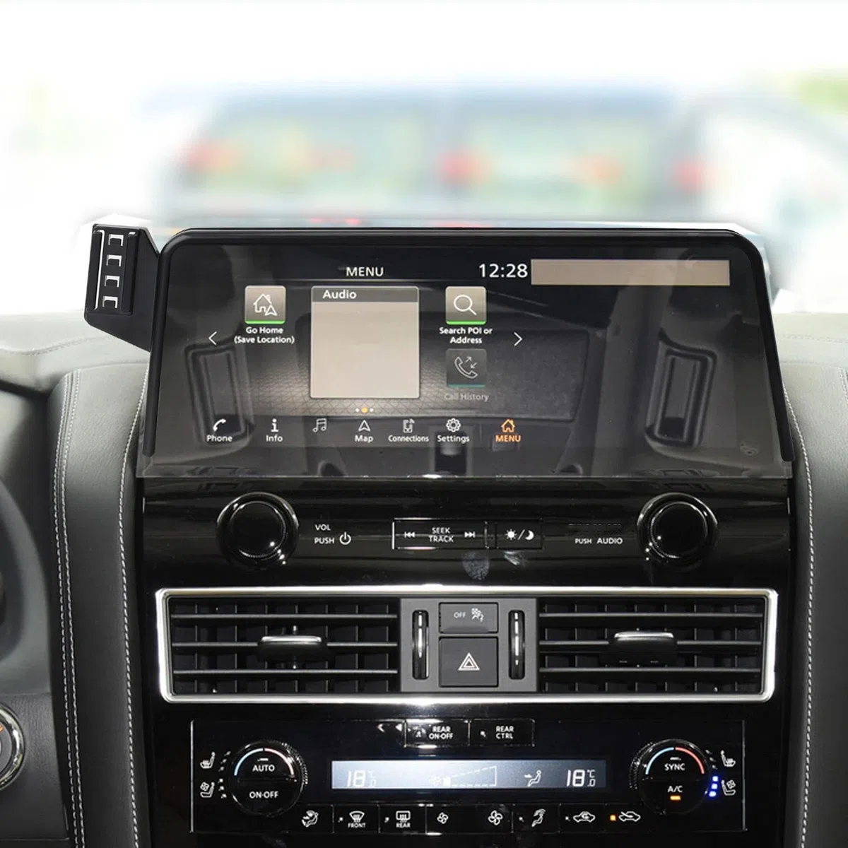 Uchwyt Samochodowy na Telefon dla Nissan Patrol 2023-2024, uchwyt samochodowy na telefon komórkowy, stojak na nawigację GPS (podwójna podstawa i uchwyt 1)