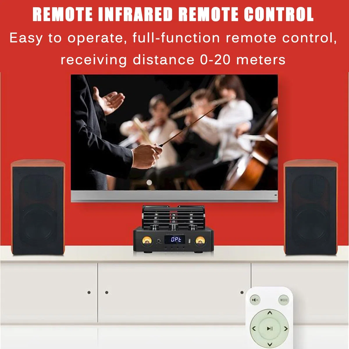 Hybrydowy wzmacniacz lampowy stereo z wejściem światłowodowym/koncentrycznym i bezstratnym odtwarzaniem USB do muzyki audiofilskiej, kina domowego i gier