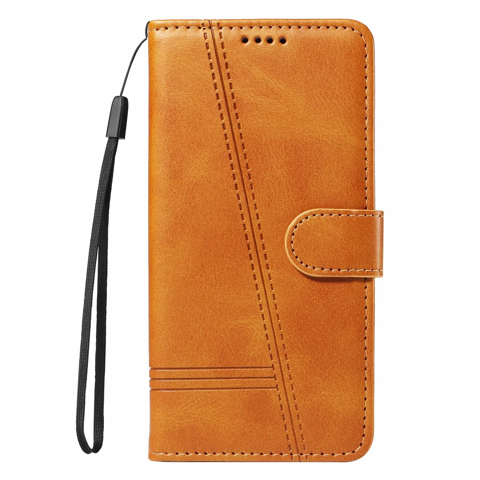 Etui z klapką do Samsung Galaxy S25 Ultra/S25 Plus/S25, skórzane etui portfelowe na telefon z stojakiem na karty, etui foliowe, odporne na wstrząsy, z tworzywa TPU wewnątrz, żółte, S25