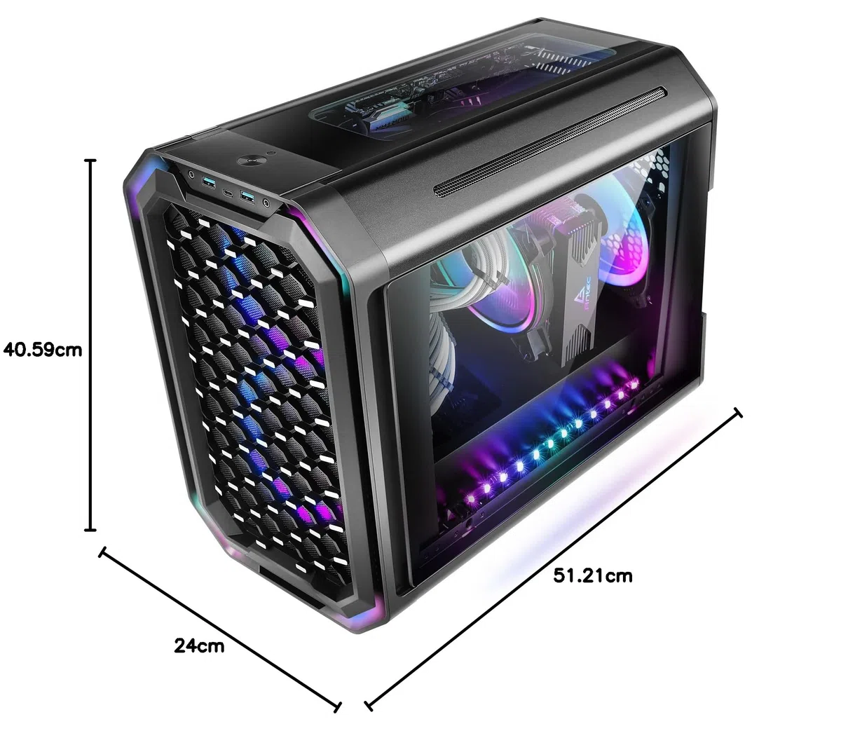 Antec Gamingowe pudełko Dark Cube Matx 2 x USB 3.0 bez czarnej fontanny
