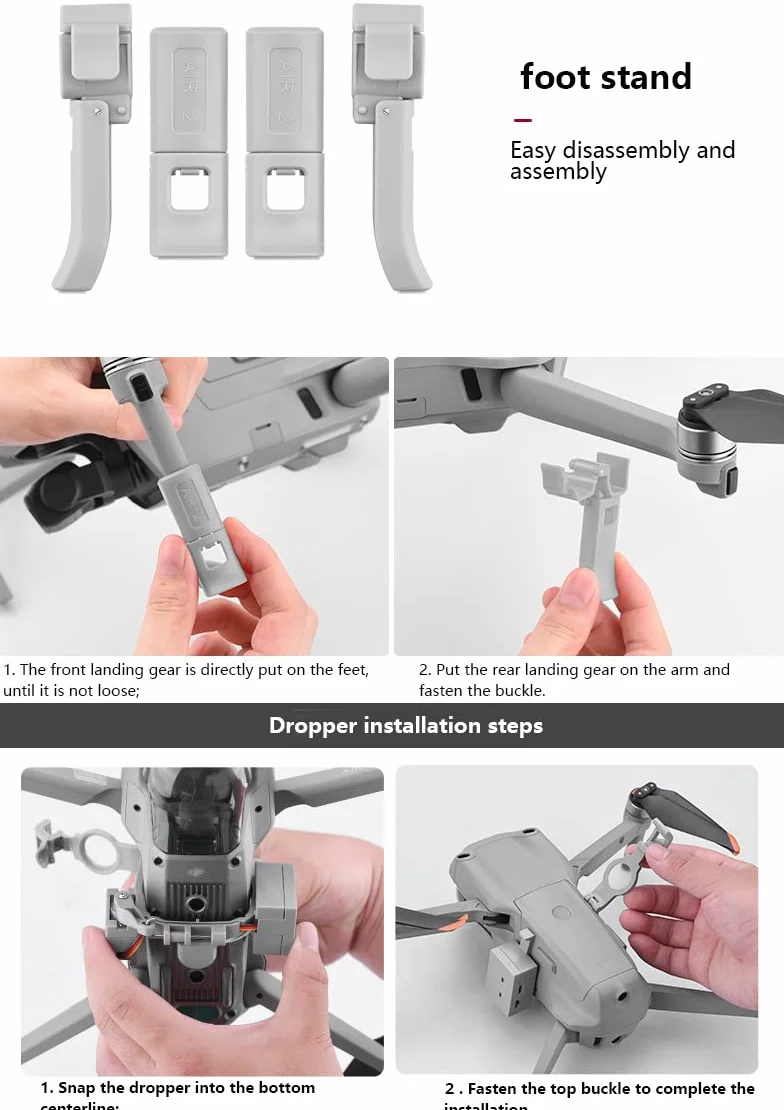 WANGCL Air Dropping Thrower Quick Release System Kit with Landing Gears for DJI MAVIC AIR 2 Drone