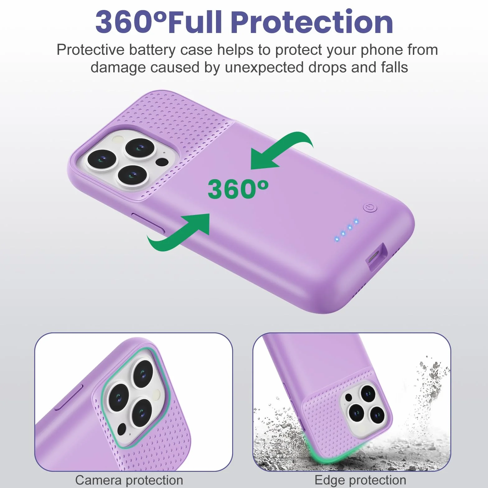 Feob etui z akumulatorem na iPhone 15 Pro (6,1"), 7500mAh, 15W Powerbank, etui z dodatkowym akumulatorem, etui ładowarki, etui na telefon z akumulatorem, etui na iPhone 15 Pro (6,1"), etui ładowarki