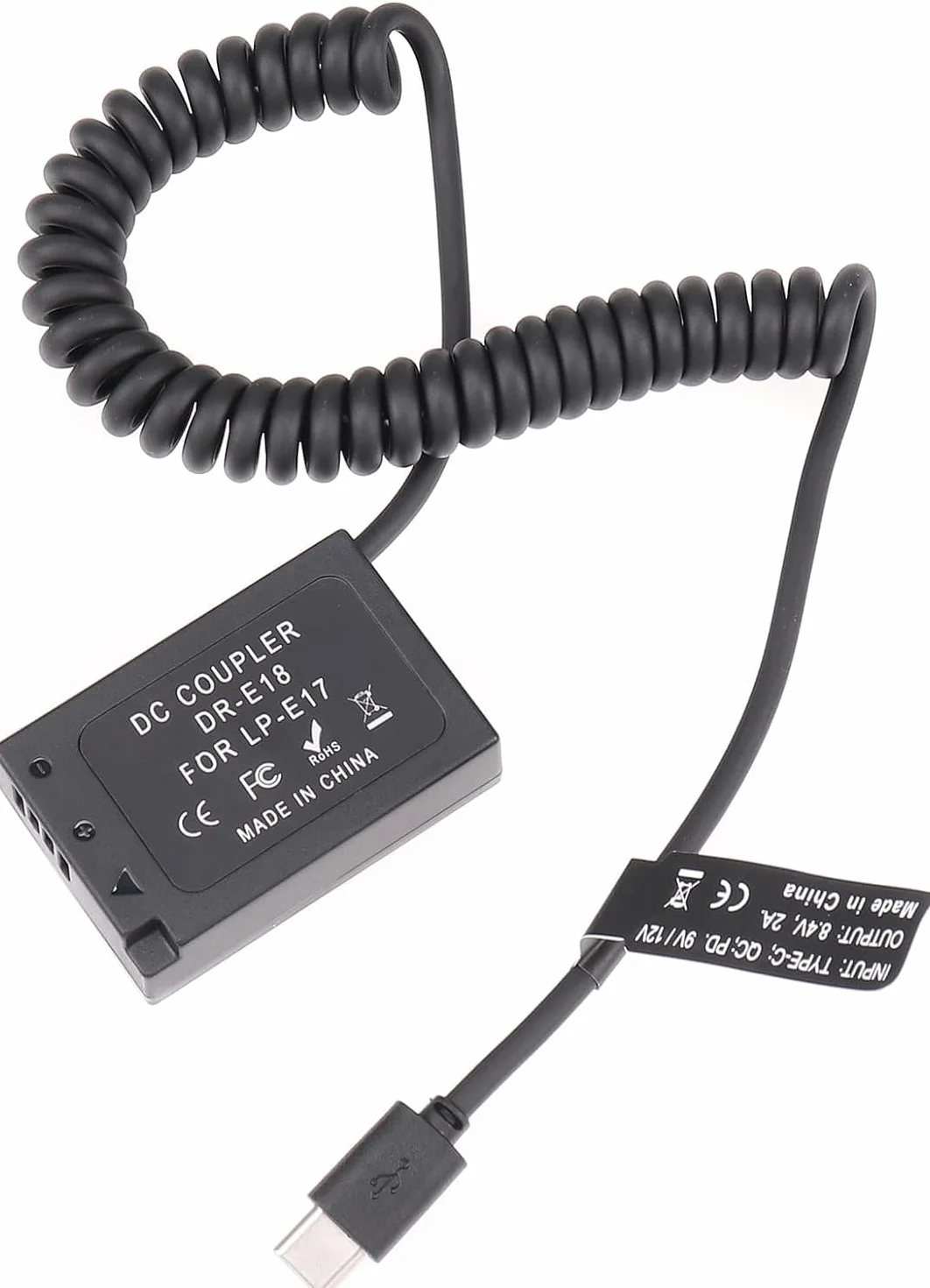 Hersmay DR-E18 atrapa baterii USB-C do Canon EOS R8 R10 RP 77D 200D 250D 750D 800D 850D Rebel T6i T7i T8i SL2