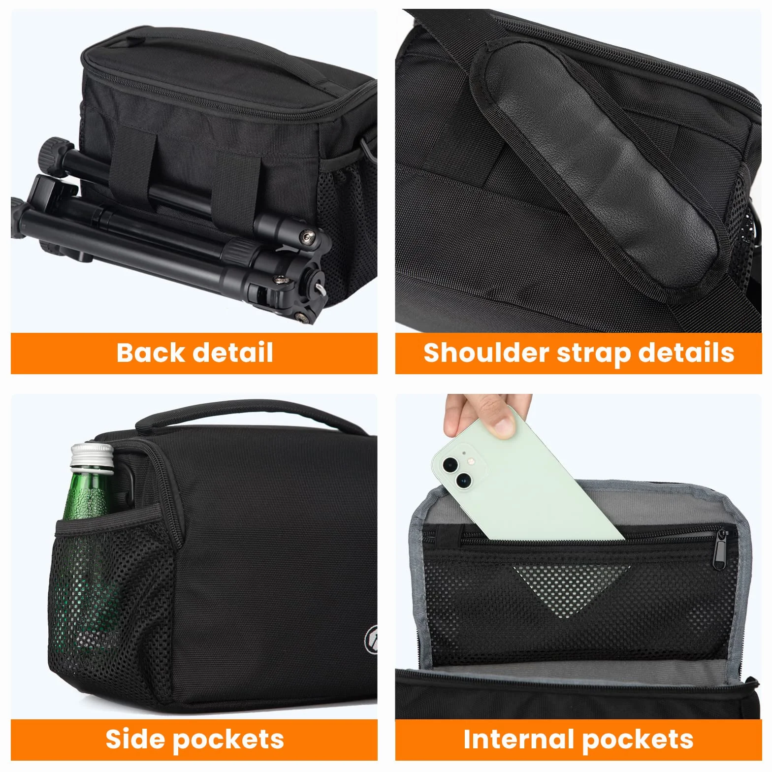 TARION Torba na Aparat DSLR - Torba Kurierska Mała, Torba na Ramię, Torba na Aparat, Torba Gadżet, Torba Crossbody, Etui na Lustrzankę, Bezgłośne, Kompaktowe Aparaty