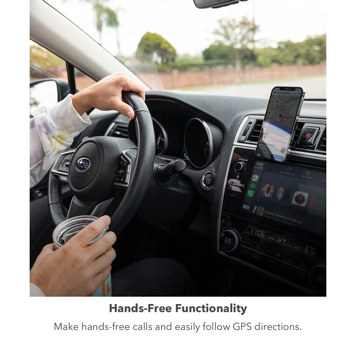 ZAGG Mophie Snap Vent Mount, uniwersalny uchwyt samochodowy na telefon, w zestawie adapter, kompatybilny ze wszystkimi smartfonami, czarny