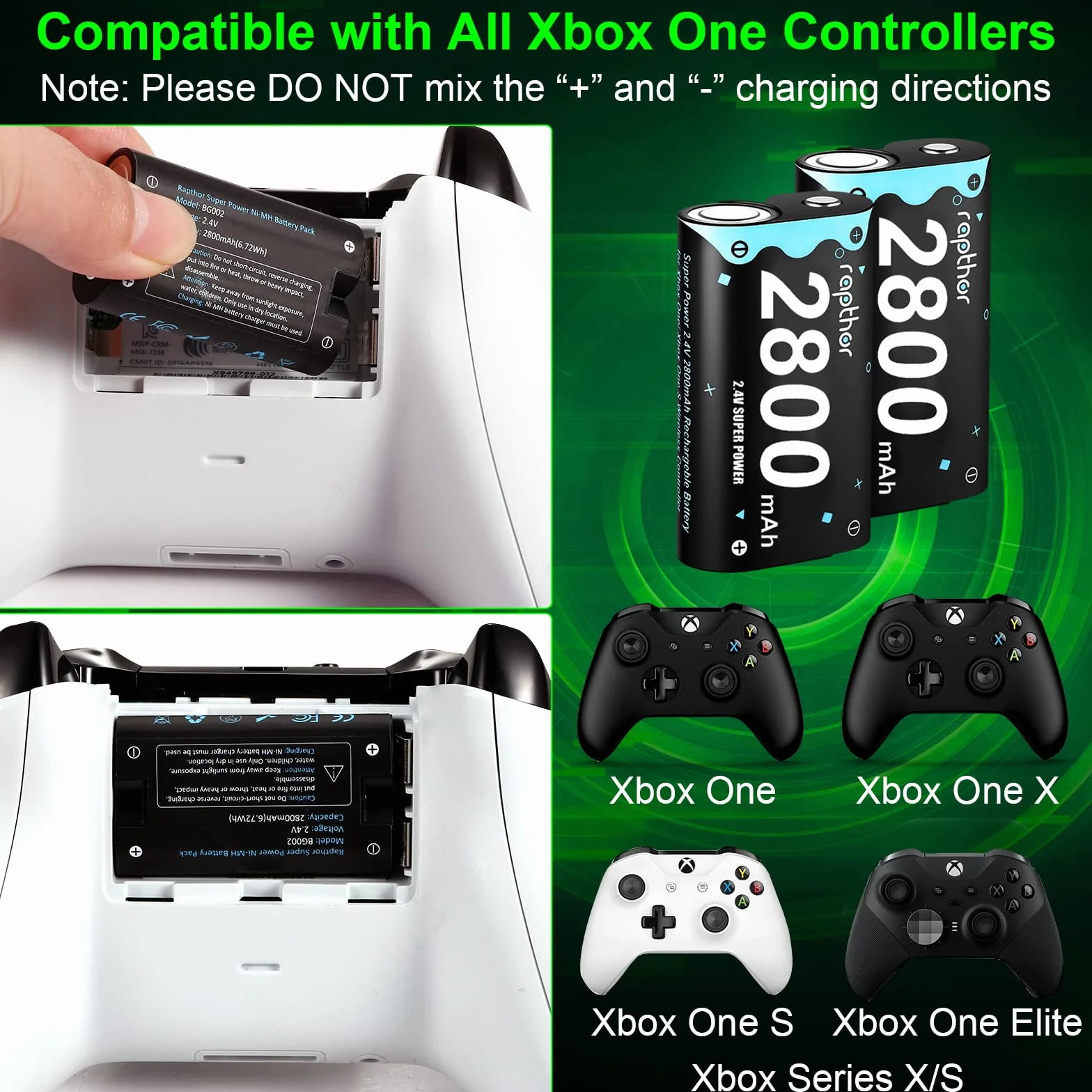 Bateria i Ładowarka do Xbox Series S/X 2800 mAh 4 Baterie + 1 Ładowarka do Kontrolera One/Elite