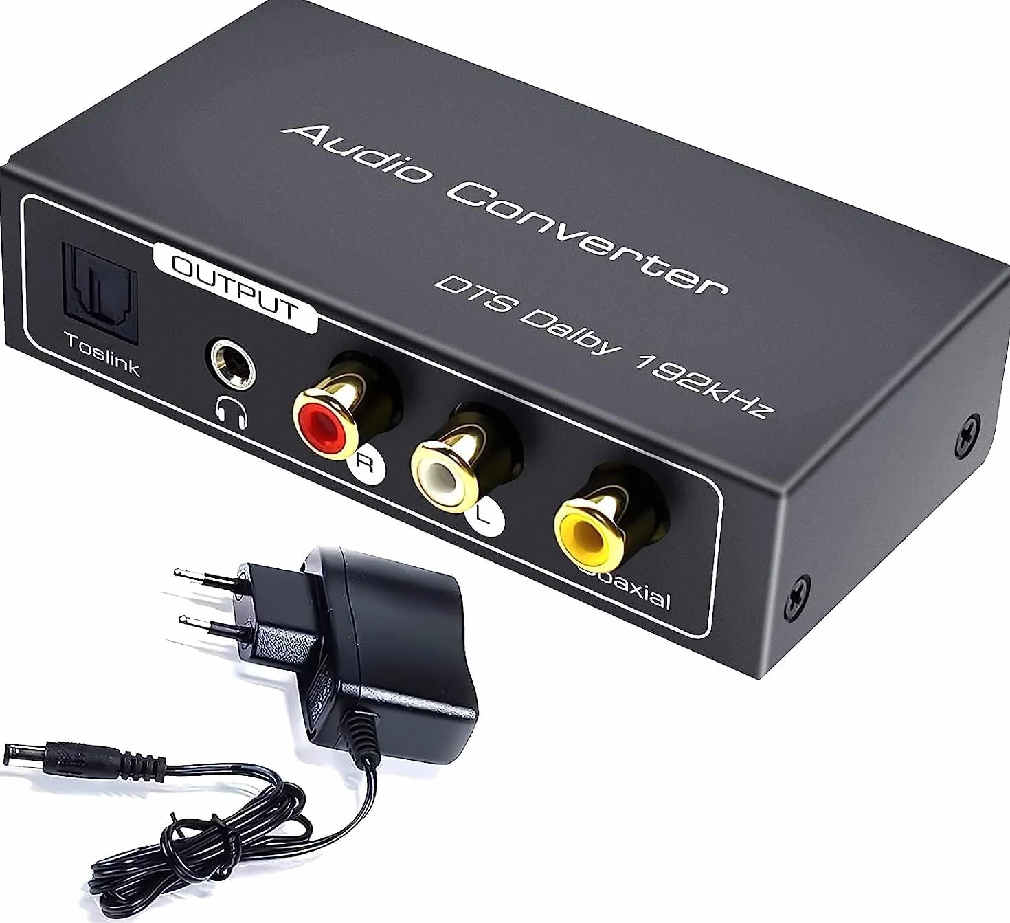 AMANKA HDMI ARC Audio Extractor, Digital HDMI ARC do SPDIF koncentryczne wyjście optyczne cinch L/R stereo 3,5 mm 192 kHz DAC Converter Optical Digital HDMI Audio na analogowy do PS4, TV, DVD, Blu-ray